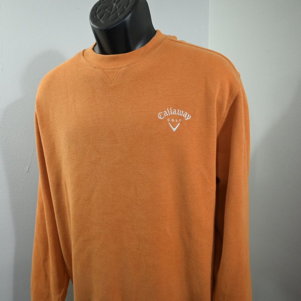 Vintage Callaway Golf Sport Sweatshirt Mens Large L Orange Crewneck Long Sleeve